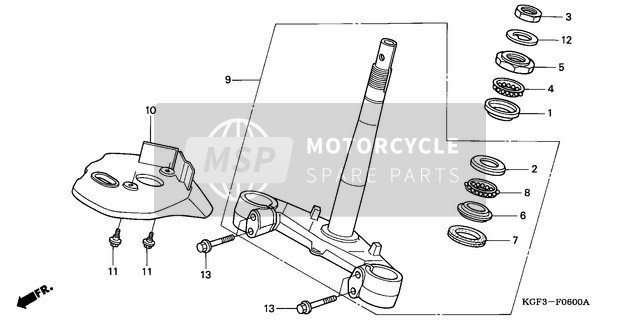 Honda NES125 2000 Pilotage Tige pour un 2000 Honda NES125